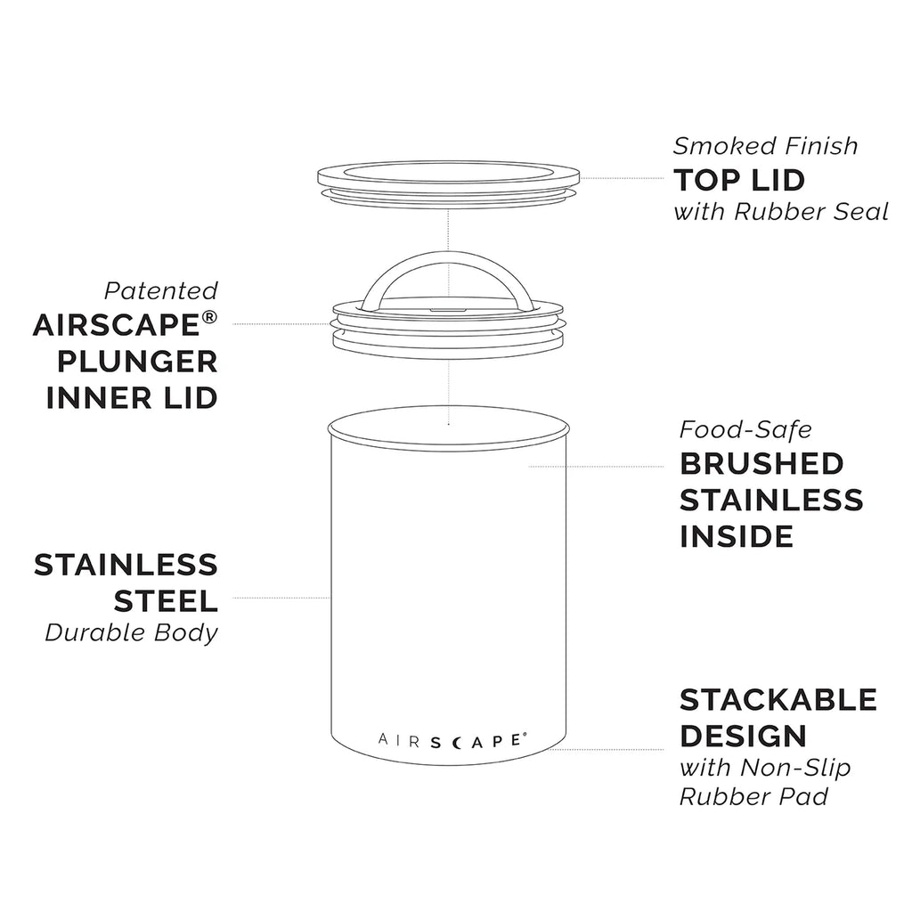 Airscape Classic 7" Medium Coffee Canister White